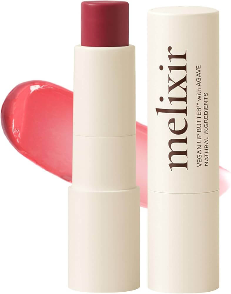 Melixir Vegan Lip Butter with agave for hydration and nourishment, cruelty-free, suitable for all skin types.