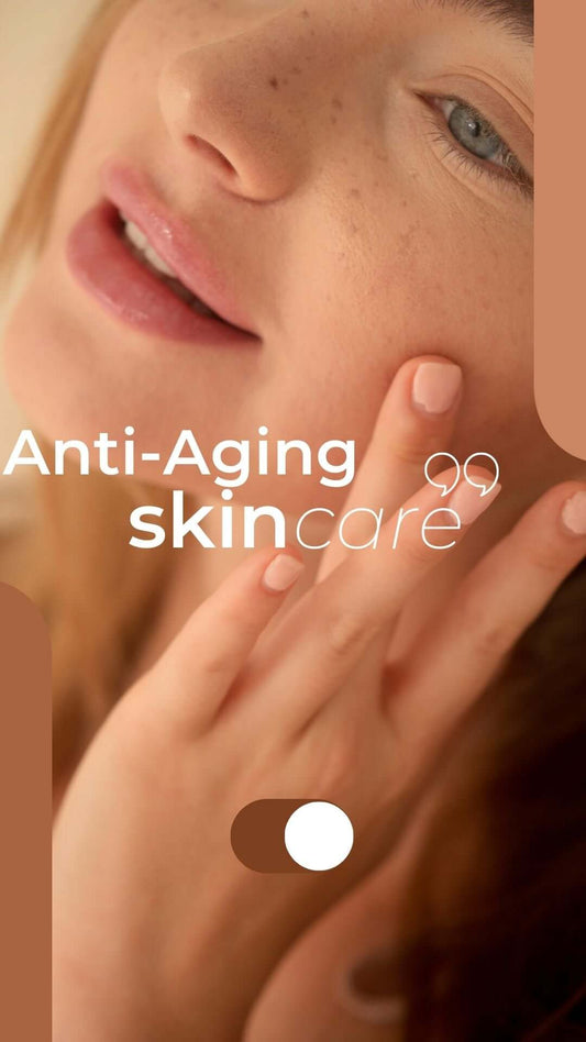 A young woman showcasing her skincare routine focused on anti-aging techniques and ingredients.