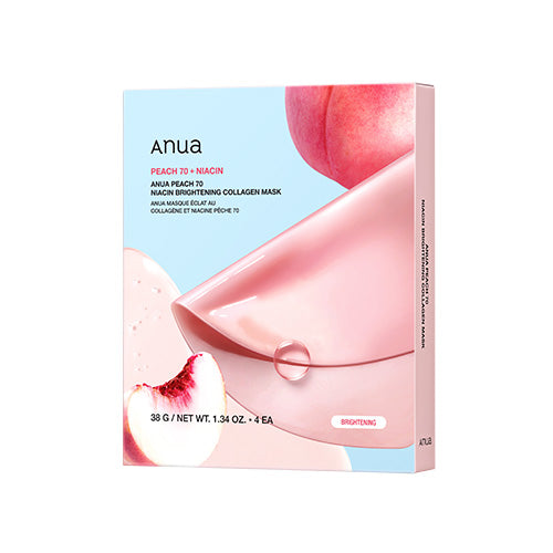 ANUA Peach 70 Niacin Brightening Collagen Mask 4pcs