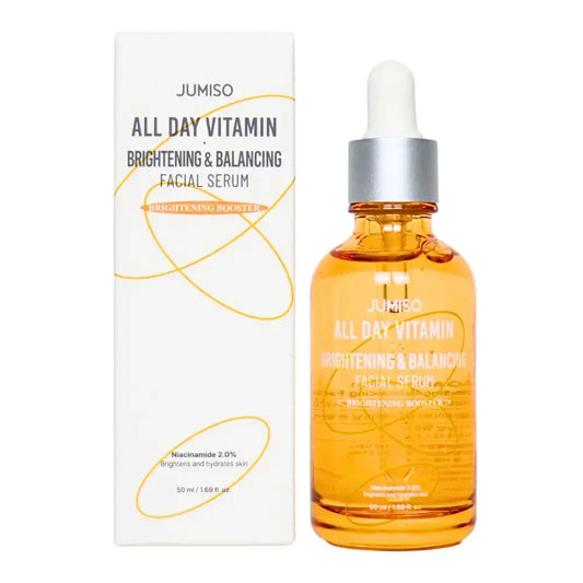 Jumiso All Day Vitamin Brightening & Balancing Facial Serum 30ml for bright, glowing skin and hydration.